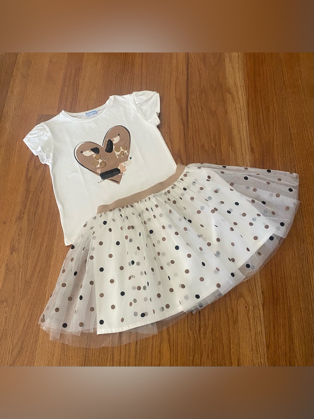 Mayoral Spain Top and Tulle Skirt Girls Set